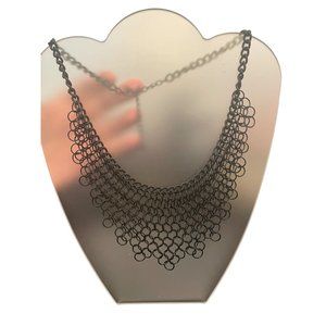 Chainmaille Necklace Gunmetal Black 18 inches Adjustable